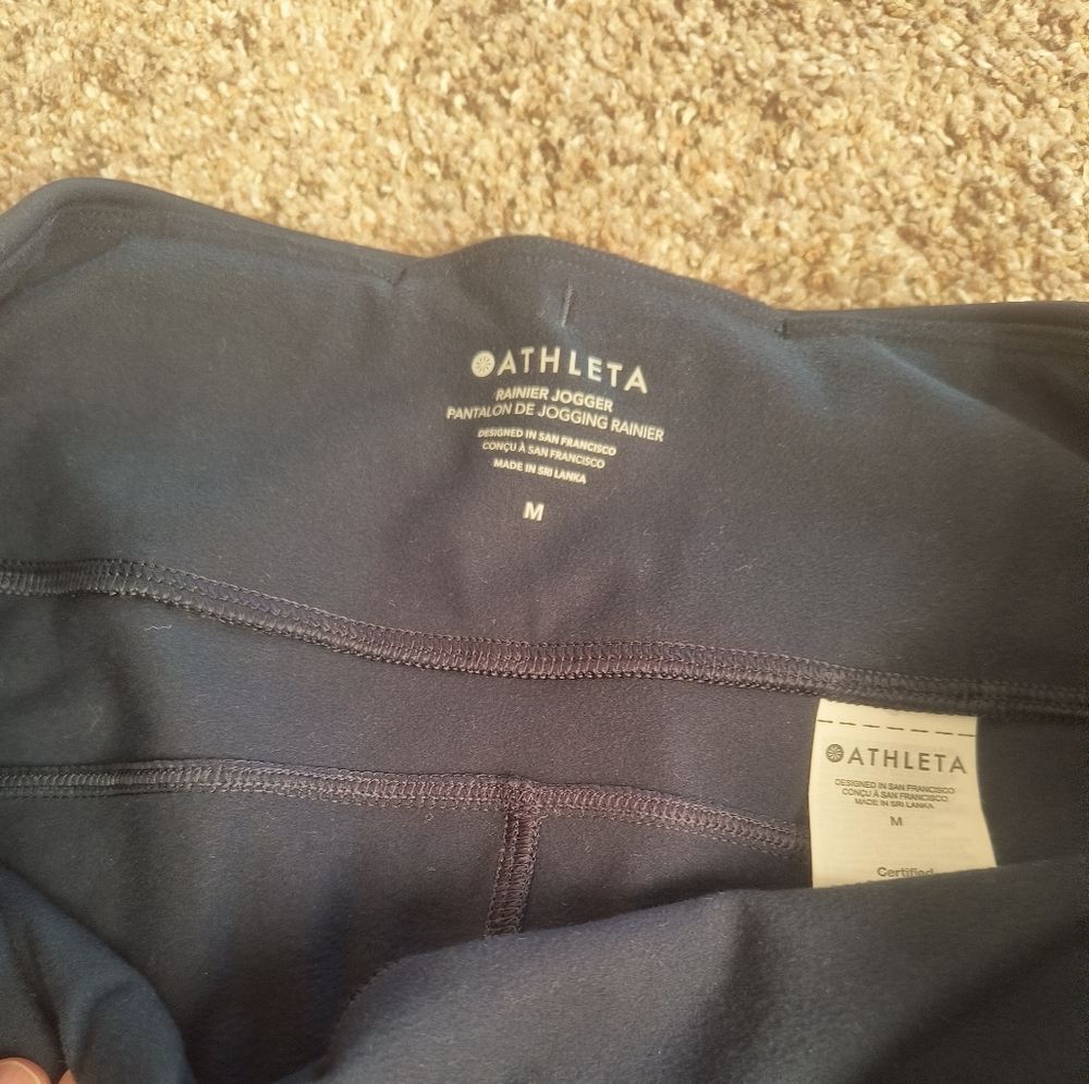 Athleta Navy Blue Rainier Lined Jogger In medium - Picture 2 of 4